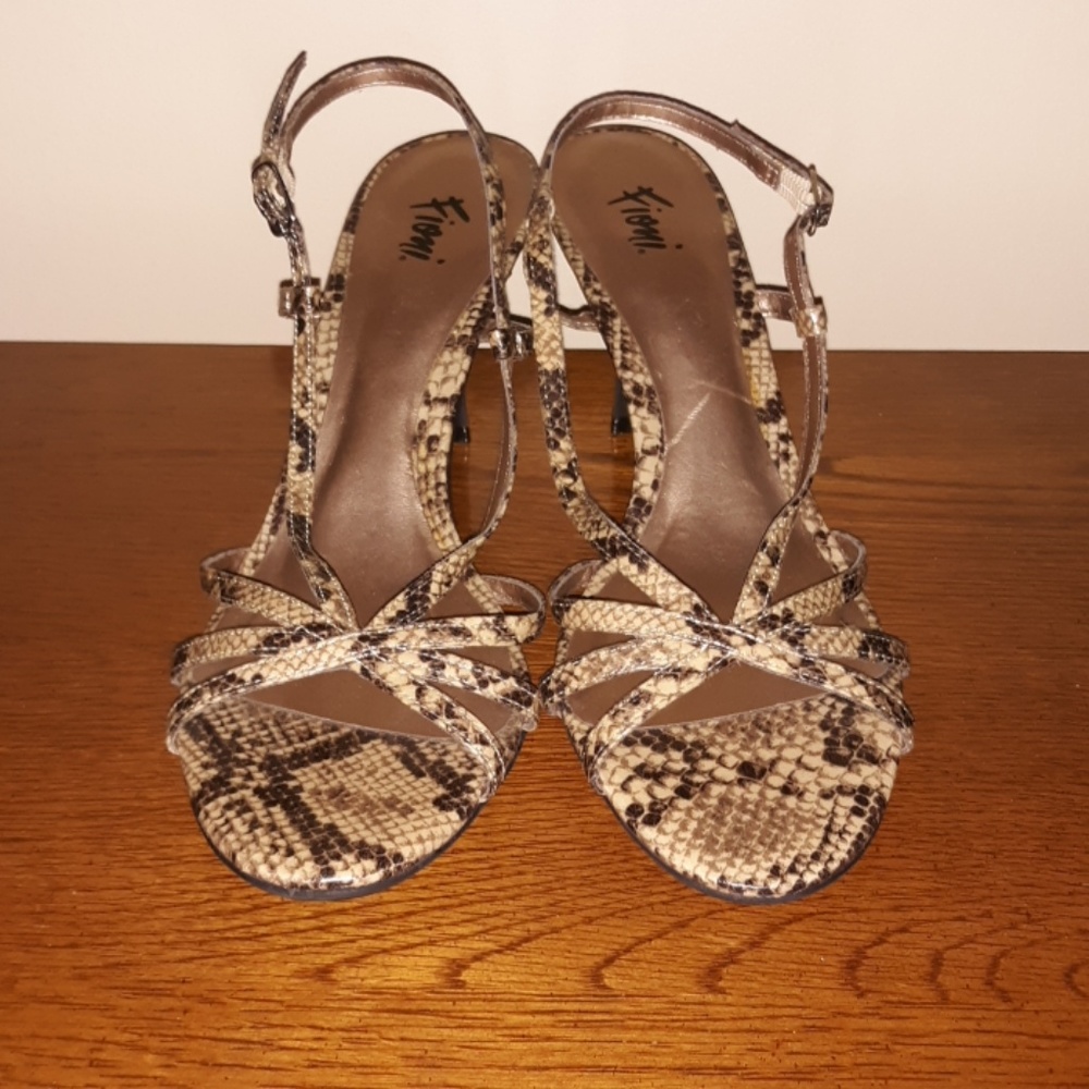 Fioni Faux Snakeskin Heels